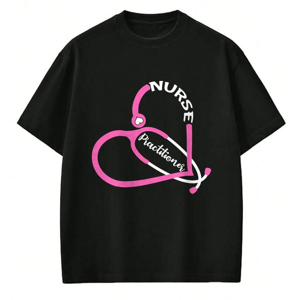 Funny Nurse Shirt, Nurse Unisex T-Shirt/Hoodie/Sweatshirt HLT00 - NP Nurse Practitioner Stethoscope Heart Love RN nursing Long Sleeve T-Shirt