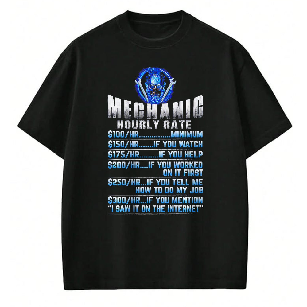 Best Mechanic Life Shirt, Funny Mechanic UnisexT-Shirt/Hoodie/Sweatshirt HLT00 - Mechanic Hourly Rate Skull (on Back) T-Shirt