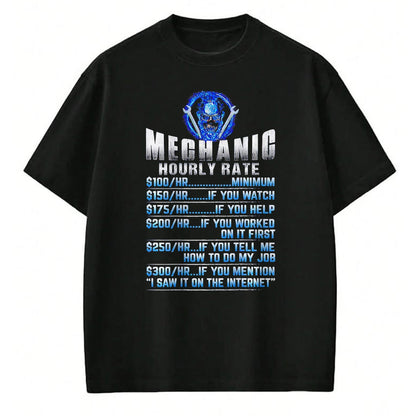 Best Mechanic Life Shirt, Funny Mechanic UnisexT-Shirt/Hoodie/Sweatshirt HLT00 - Mechanic Hourly Rate Skull (on Back) T-Shirt
