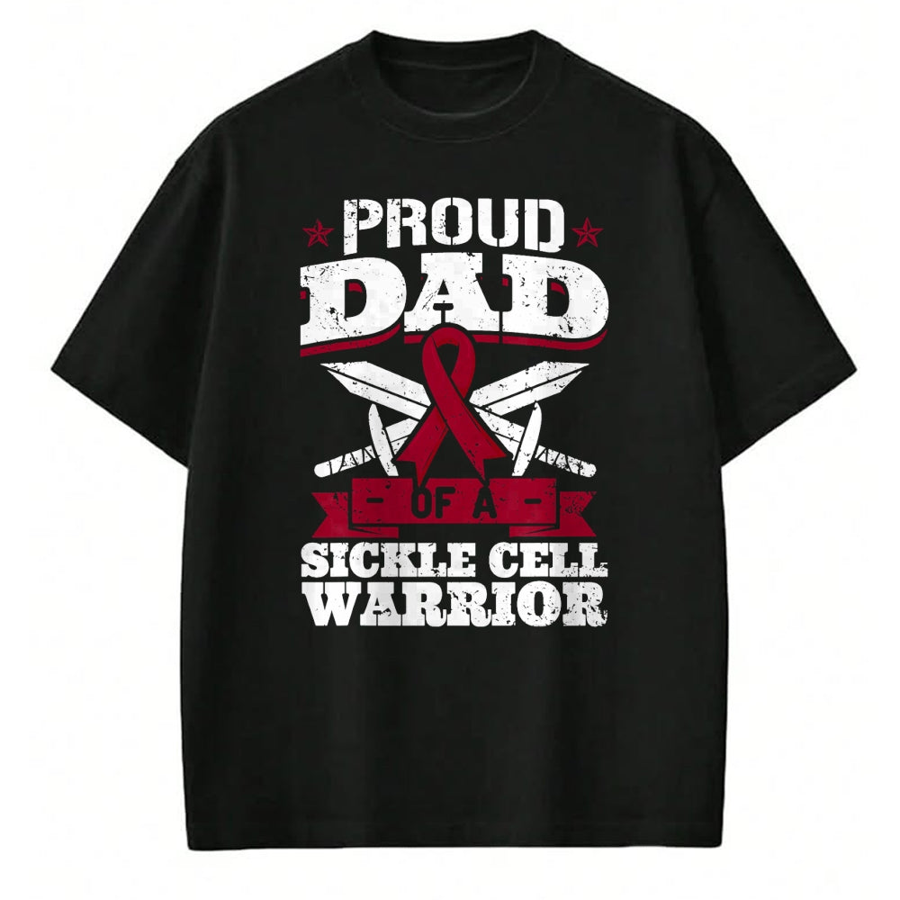 Gift for Dad Shirt, Funny Dad Unisex T-Shirt/Hoodie/Sweatshirt HLT00 – Proud Dad Of A Sickle Cell Warrior SCD Awareness Father T-Shirt