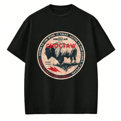 Native American T-Shirts, Vintage Native American Unisex T-Shirt/Hoodie/Sweatshirt HLT00 - Choctaw Native American Indian Born Freedom Wild Buffalo Premium