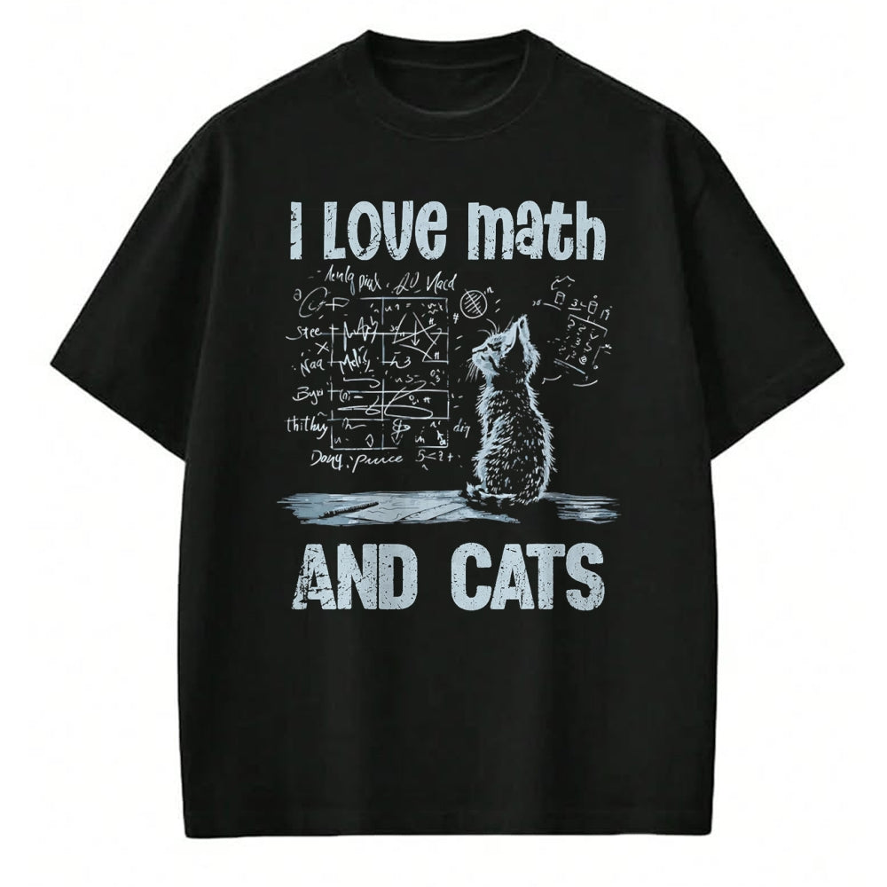 Cat Love Shirt, Funny Cat Lover Gift UnisexT-Shirt/Hoodie/Sweatshirt HLT00 - I Love Math and Cats Funny Cat Lover Science Teacher Student T-Shirt
