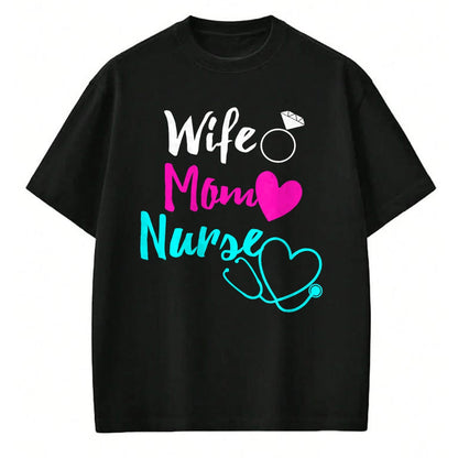 Funny Nurse Shirt, Nurse Unisex T-Shirt/Hoodie/Sweatshirt HLT00 - Wife Mom Nurse Gift Mothers Day Gift For RN LPN ICU Nurses T-Shirt