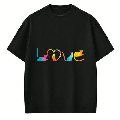 Cat Love Shirt, Funny Cat Lover Gift UnisexT-Shirt/Hoodie/Sweatshirt HLT00 - Love Cats Colorful Watercolor Decoration Cute Cat Toy T-Shirt