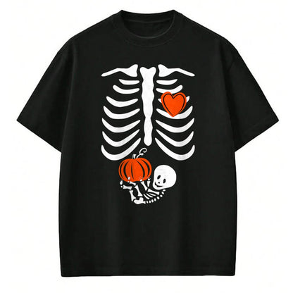 Gift for Mom Shirt, Funny Mom Unisex T-Shirt/Hoodie/Sweatshirt HLT00 - Pregnant Skeleton Mom Halloween Pregnancy Baby Announcement T-Shirt