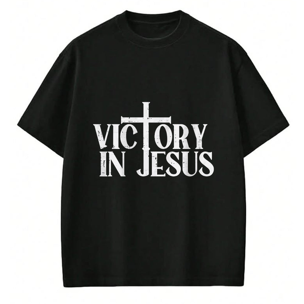Christian Tee, Christian Faith Unisex T-Shirt/Hoodie/Sweatshirt HLT00 - Victory In Jesus Cross God Faith Christian Men Women Kids T-Shirt