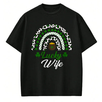 Best Wife Shirt, Wife and Husband Unisex T-Shirt/Hoodie/Sweatshirt HLT00 - Gift for wife T shirt, lucky wife   Lucky Wife Rainbow St Patricks Day Lucky Wife Long Sleeve T-Shir (1)