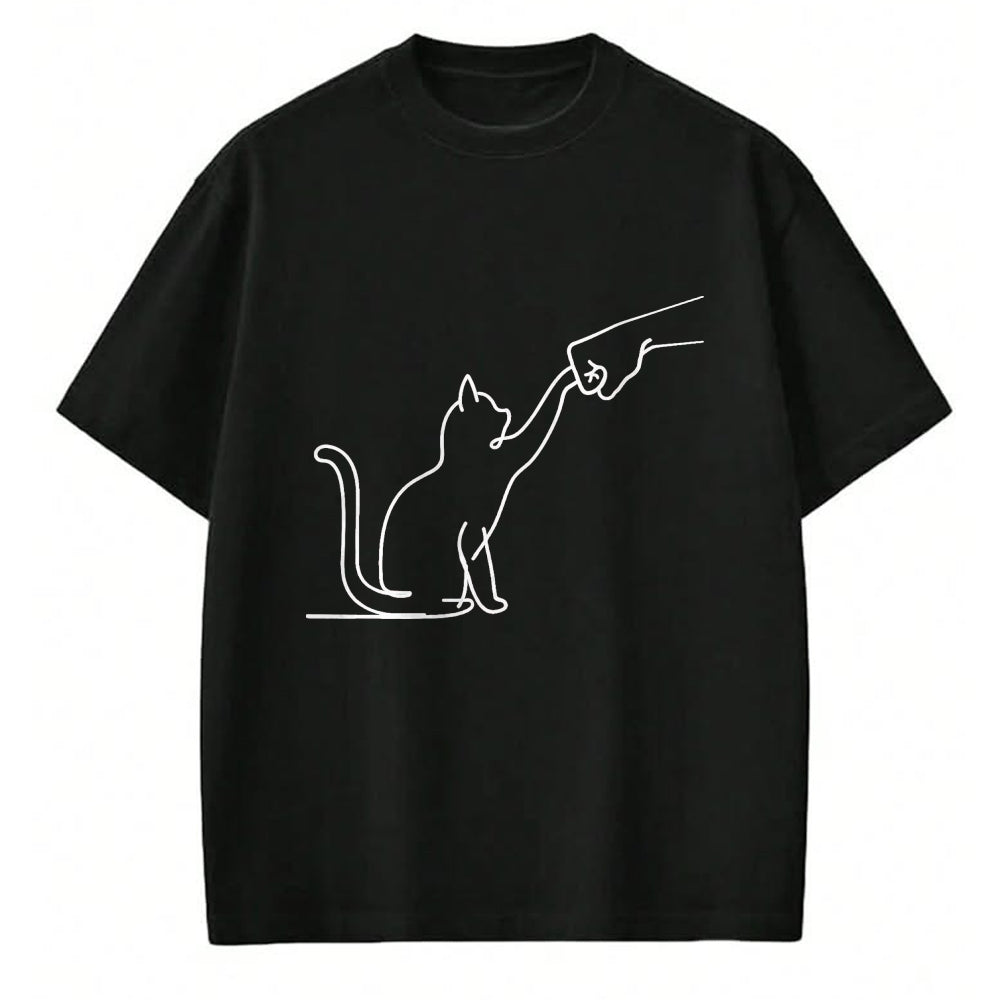 Cat Love Shirt, Funny Cat Lover Gift UnisexT-Shirt/Hoodie/Sweatshirt HLT00 - Cute Pet Tee I Love My Cat Best Friend Fist Bump Paw Cat T-Shirt, Men, Black, 3X-Large