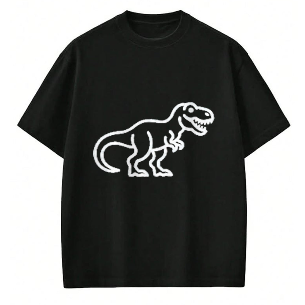 Best Dinosaur Lover Shirt, Funny Dinosaur UnisexT-Shirt/Hoodie/Sweatshirt HLT00 - T-Rex Minimalist Badge Patch Line Art Dinosaur T-Shirt, Men, Black, 3X-Large