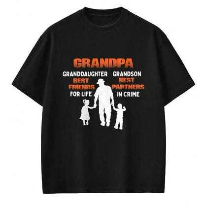 Best Grandpa Shirt, Proud Grandpa Unisex T-Shirt/Hoodie/Sweatshirt HLT00 - Grandpa Granddaughter Best Friends Grandson Best Partners T-Shirt (1)