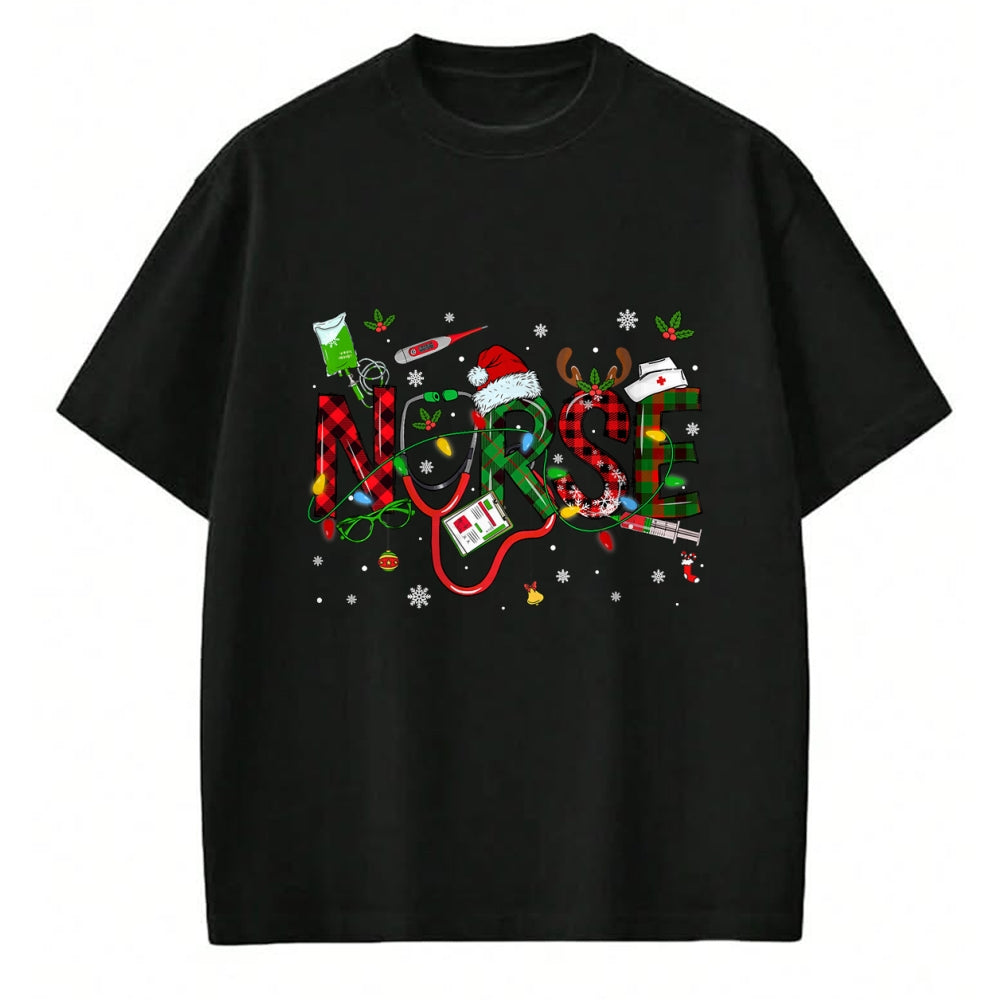 Funny Nurse Shirt, Nurse Unisex T-Shirt/Hoodie/Sweatshirt HLT00 - Nurse Christmas Stethoscope Nurses Xmas Scrub Men Women T-Shirt