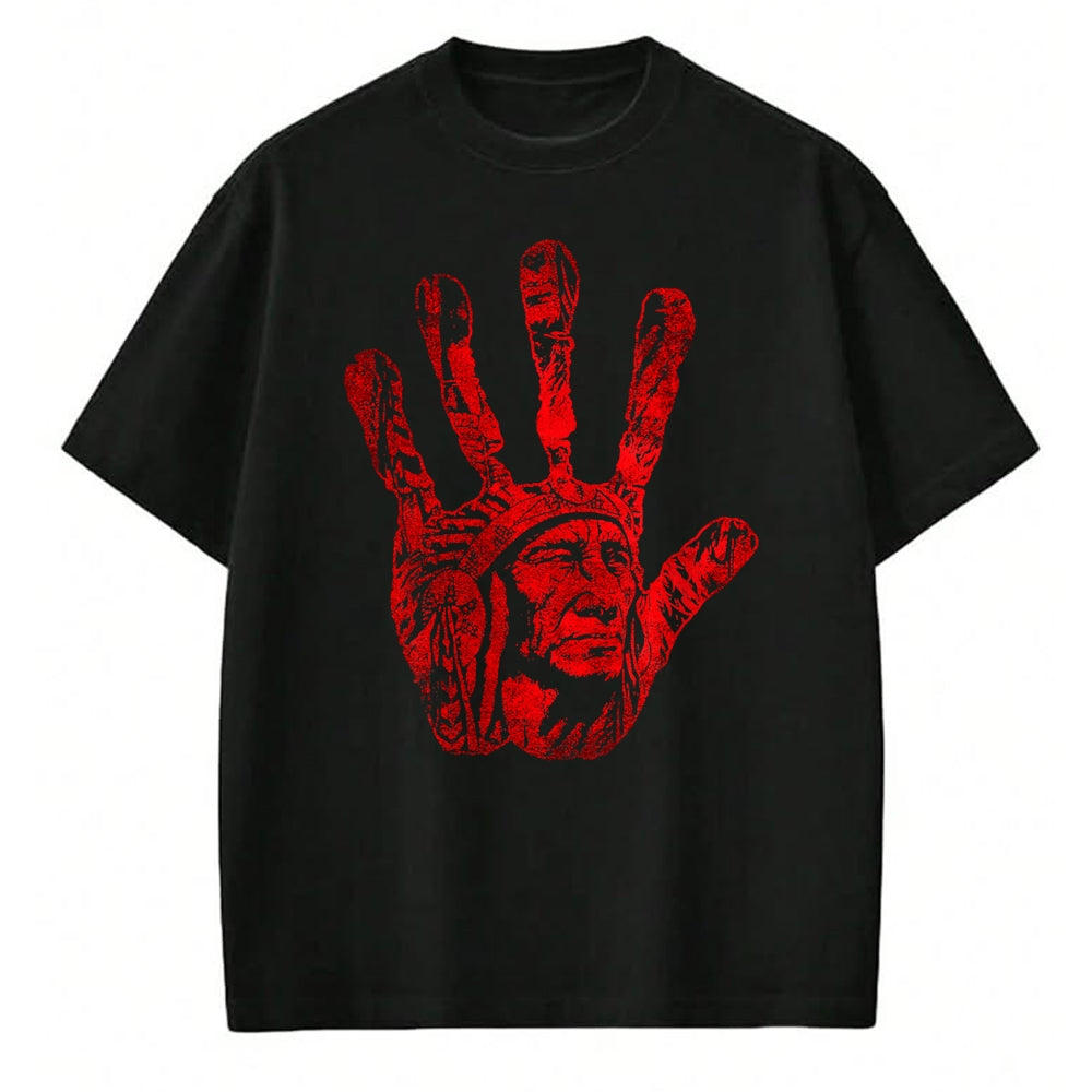 Native American T-Shirts, Vintage Native American Unisex T-Shirt/Hoodie/Sweatshirt HLT00 - Native American Indigenous Red Hand Indian Blood Themed (7)