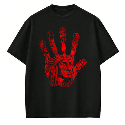 Native American T-Shirts, Vintage Native American Unisex T-Shirt/Hoodie/Sweatshirt HLT00 - Native American Indigenous Red Hand Indian Blood Themed (7)
