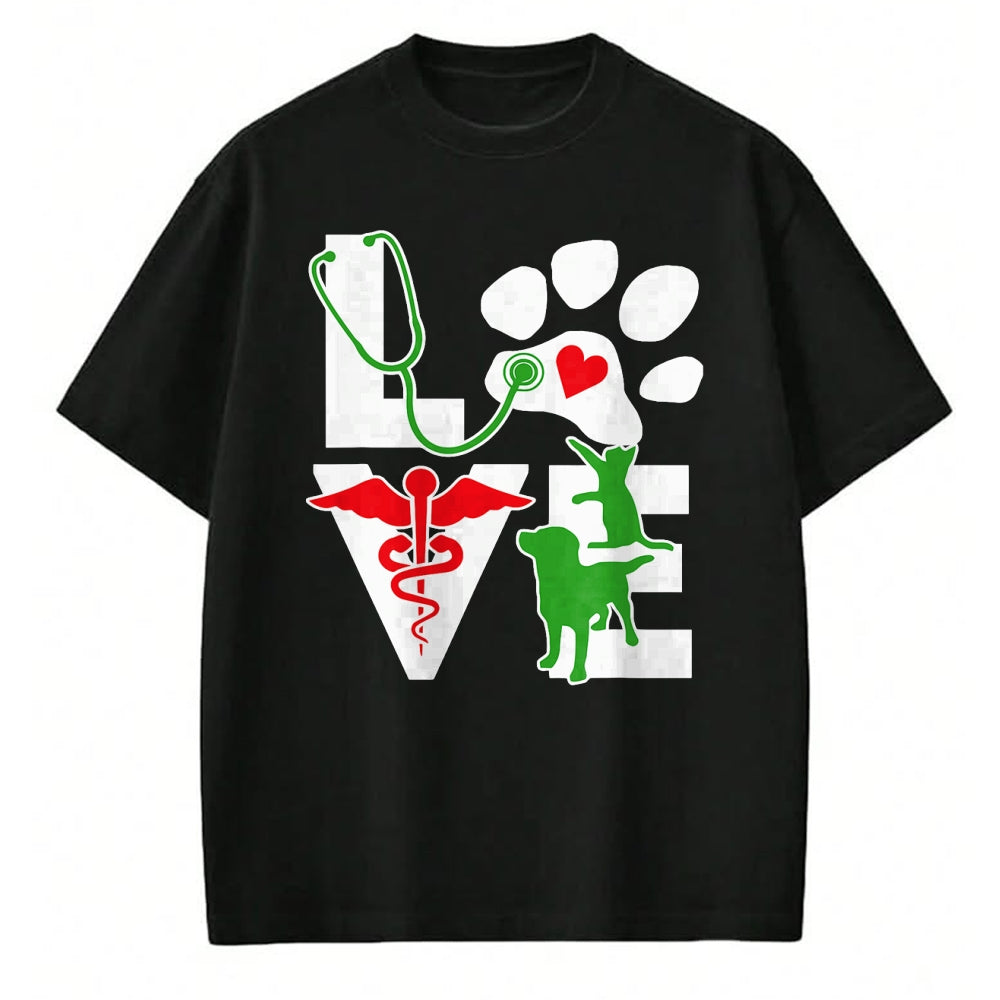 Cat Love Shirt, Funny Cat Lover Gift UnisexT-Shirt/Hoodie/Sweatshirt HLT00 - Love Dog Cat Vet Tech Veterinarian Top Veterinary Technician T-Shirt