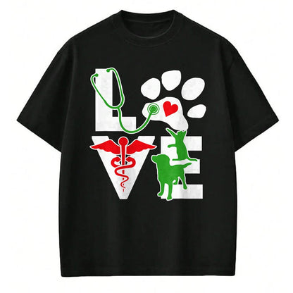 Cat Love Shirt, Funny Cat Lover Gift UnisexT-Shirt/Hoodie/Sweatshirt HLT00 - Love Dog Cat Vet Tech Veterinarian Top Veterinary Technician T-Shirt