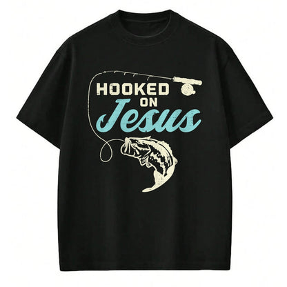 Christian Tee, Christian Faith Unisex T-Shirt/Hoodie/Sweatshirt HLT00 - Hook On Jesus Bass Fishing Christian Religious God Gift T-Shirt