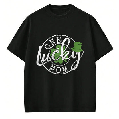 Gift for Mom Shirt, Funny Mom Unisex T-Shirt/Hoodie/Sweatshirt HLT00 - One Lucky Mom Funny Mother Irish Clovers St Patricks Day T-Shirt