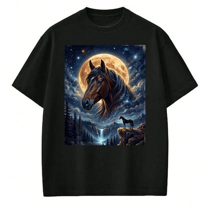 Best Horse Lover Shirt , Funny Horse UnisexT-Shirt/Hoodie/Sweatshirt HLT00 -Mystical Retro Majestic Horse Spirit Animal Full Moon Nature T-Shirt