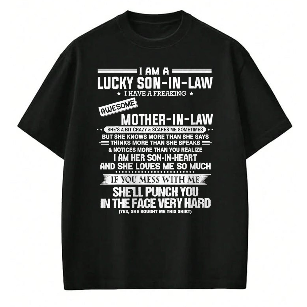 Gift for Mom Shirt, Funny Mom Unisex T-Shirt/Hoodie/Sweatshirt HLT00 - Lucky son-in-law i have a freaking awesome mother-in-law T-Shirt