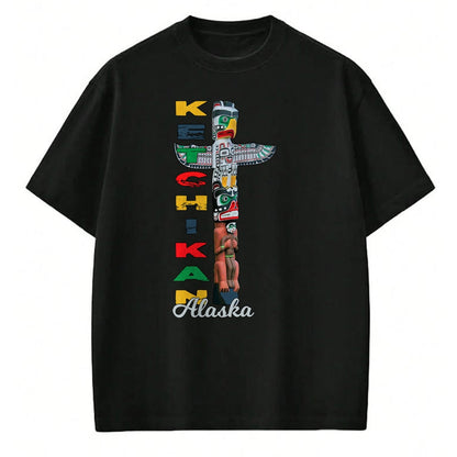 Native American T-Shirts, Vintage Native American Unisex T-Shirt/Hoodie/Sweatshirt HLT00 - Ketchikan Alaska Totem Pole Native Art Souvenir Keepsake