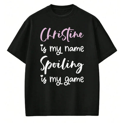 Best Wife Shirt, Wife and Husband Unisex T-Shirt/Hoodie/Sweatshirt HLT00 - Christine Name Personalized Women Spoiled Girl Cute Pink T-Shirt (1)