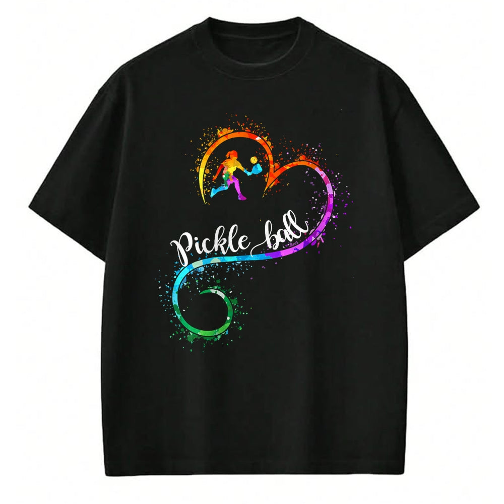 Funny Pickleball Shirt, Pickleball Lover Unisex T-Shirt/Hoodie/Sweatshirt HLT00 - I Love Pickleball Watercolors Funny Pickleball Girl Player T-Shirt
