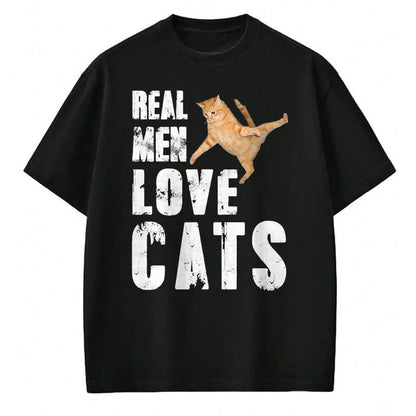 Cat Love Shirt, Funny Cat Lover Gift UnisexT-Shirt/Hoodie/Sweatshirt HLT00 - Real Men Love Cats T Shirt Funny Cat Love Cute T-Shirt, Men, Black, 3X-Large
