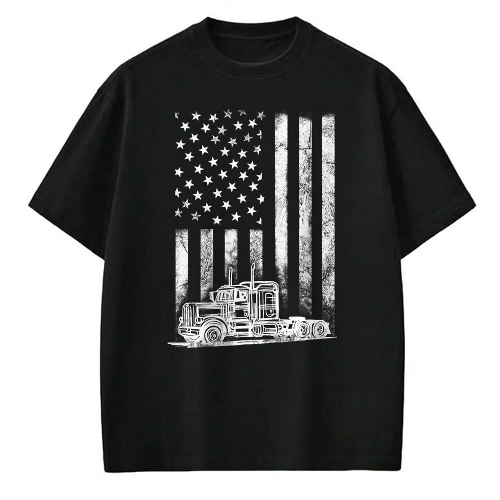 Best Truck Driver Life Shirt, Funny Trucker UnisexT-Shirt/Hoodie/Sweatshirt HLT00 - Truck Driver American Flag Trucker Vintage Men Women Gift T-Shirt Small
