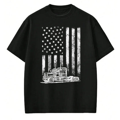 Best Truck Driver Life Shirt, Funny Trucker UnisexT-Shirt/Hoodie/Sweatshirt HLT00 - Truck Driver American Flag Trucker Vintage Men Women Gift T-Shirt Small