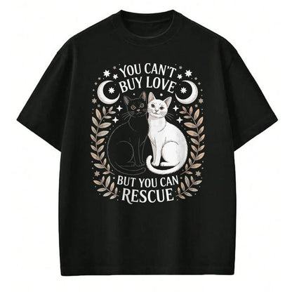 Cat Love Shirt, Funny Cat Lover Gift UnisexT-Shirt/Hoodie/Sweatshirt HLT00 - Women_s You Can_t Buy Love But You Can Rescue It Cat Lovers V-Neck T-Shirt