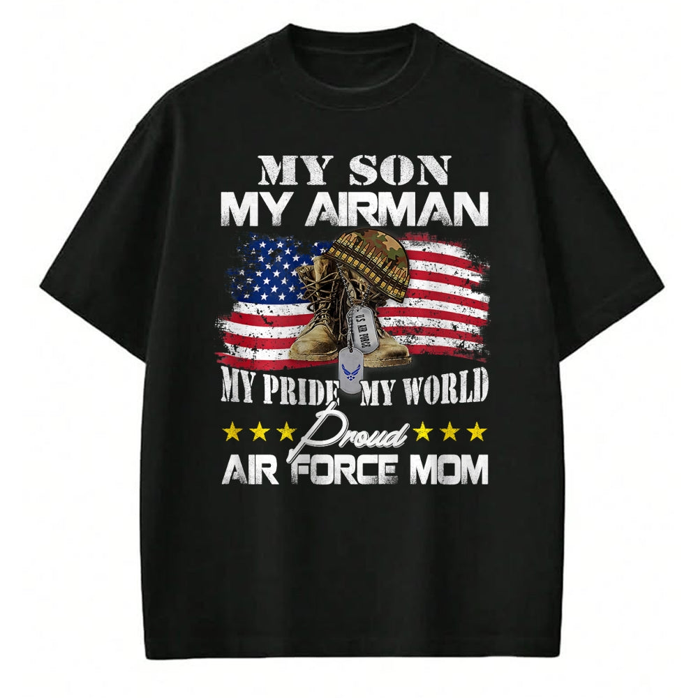 Gift for Mom Shirt, Funny Mom Unisex T-Shirt/Hoodie/Sweatshirt HLT00 - Proud Air Force Mom Air Force Graduation Military Mom Gift T-Shirt