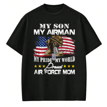 Gift for Mom Shirt, Funny Mom Unisex T-Shirt/Hoodie/Sweatshirt HLT00 - Proud Air Force Mom Air Force Graduation Military Mom Gift T-Shirt