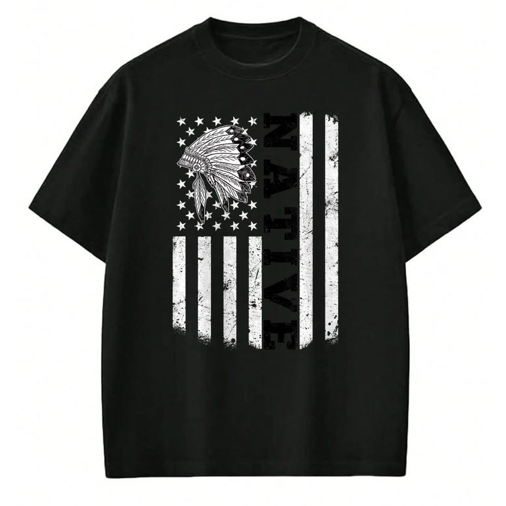 Native American T-Shirts, Vintage Native American Unisex T-Shirt/Hoodie/Sweatshirt HLT00 - Native American Flag for Native Americans Orange Day