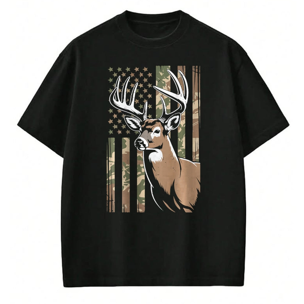 Funny Hunting Shirt, Gift For Hunting Lover Unisex T-Shirt/Hoodie/Sweatshirt HLT00 - Men Boy Camo Deer Hunting American Flag Whitetail Buck Youth T-Shirt