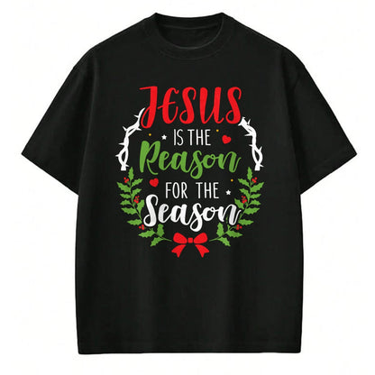 Christian Tee, Christian Faith Unisex T-Shirt/Hoodie/Sweatshirt HLT00 - Jesus is the reason for the season christian christmas Long Sleeve T-Shirt (1)