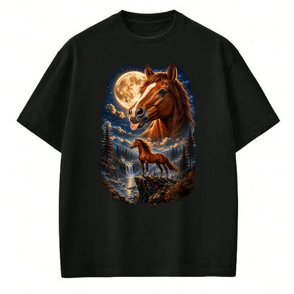 Best Horse Lover Shirt , Funny Horse UnisexT-Shirt/Hoodie/Sweatshirt HLT00 - Funny Horse Howling to The Moon Meme Mystical Horse Art T-Shirt
