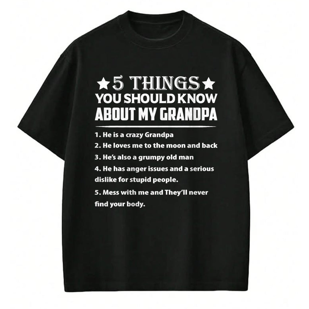 Best Grandpa Shirt, Proud Grandpa Unisex T-Shirt/Hoodie/Sweatshirt HLT00 - 5 Things You Know About My Grandpa He Is My Grandpa T-Shirt (1)