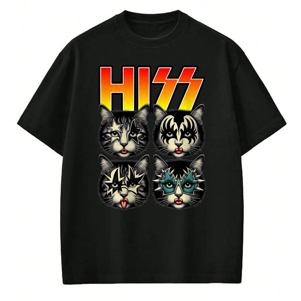 Cat Love Shirt, Funny Cat Lover Gift UnisexT-Shirt/Hoodie/Sweatshirt HLT00 - Retro Cat Rock Music Concert Band Hiss Funny Cat Kitten Love T-Shirt (1)