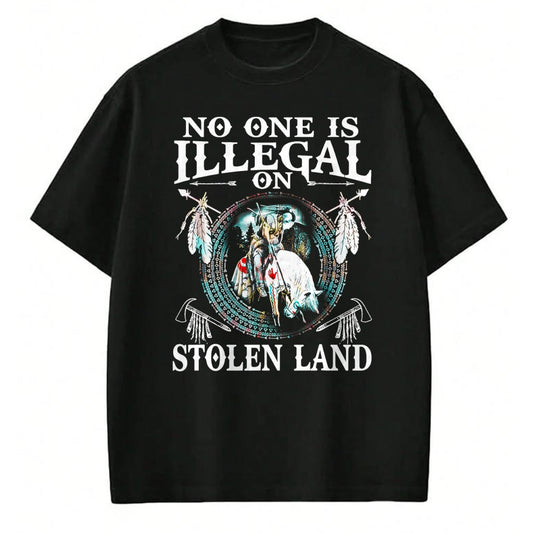 Native American T-Shirts, Vintage Native American Unisex T-Shirt/Hoodie/Sweatshirt HLT00 - No One Is Illegal on Stolen Land Gifts Native Americans