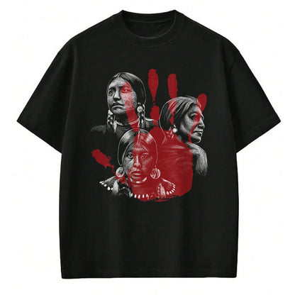 Native American T-Shirts, Vintage Native American Unisex T-Shirt/Hoodie/Sweatshirt HLT00 - Native American Indigenous Red Hand Indian Blood Themed (4)