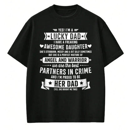 Gift for Dad Shirt, Funny Dad Unisex T-Shirt/Hoodie/Sweatshirt HLT00 –  Lucky proud dad awesome daughter for fathers day birthday T-Shirt