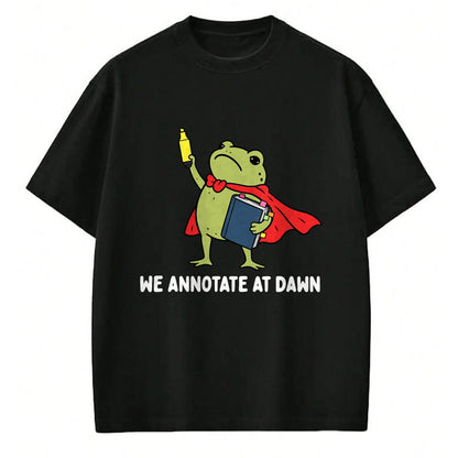 Best Teacher Shirt, Funny Teacher UnisexT-Shirt/Hoodie/Sweatshirt HLT00 - We Annotate At Dawn English Teacher Funny Frog Reader T-Shirt (1)