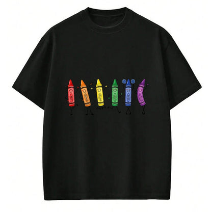 Best Teacher Shirt, Funny Teacher UnisexT-Shirt/Hoodie/Sweatshirt HLT00 - CCute Rainbow Crayons Preschool Teacher Back to School T-Shirt (1)