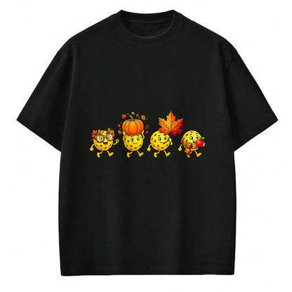 Funny Pickleball Shirt, Pickleball Lover Unisex T-Shirt/Hoodie/Sweatshirt HLT00 - Autumn Pumpkin Fall Pickleball Thanksgiving Womens Mens Kids T-Shirt