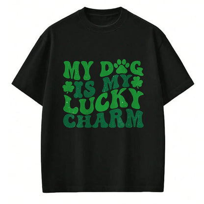 Gift for Mom Shirt, Funny Mom Unisex T-Shirt/Hoodie/Sweatshirt HLT00 - My Dog Is My Lucky Charm Retro St Patricks Day Dog Mom T-Shirt