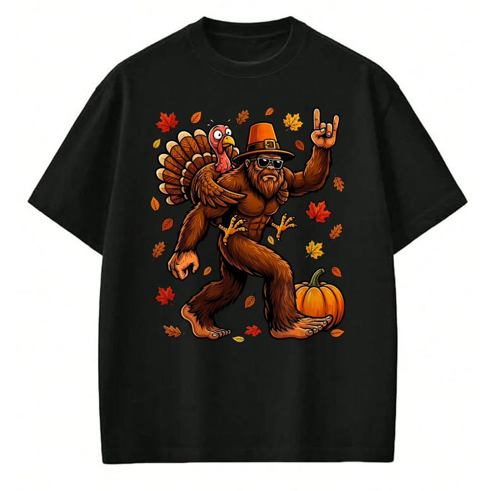 Best Thanksgiving Family Shirt , Funny Thanksgiving UnisexT-Shirt/Hoodie/Sweatshirt HLT00 - Bigfoot Funny Turkey Pumpkin Thanksgiving Day Boys Men T-Shirt