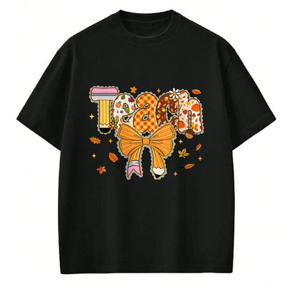 Best Thanksgiving Family Shirt , Funny Thanksgiving UnisexT-Shirt/Hoodie/Sweatshirt HLT00 - Thanksgiving Teacher Pencil Bow One Thankful Teacher Fall T-Shirt