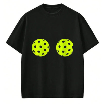 Funny Pickleball Shirt, Pickleball Lover Unisex T-Shirt/Hoodie/Sweatshirt HLT00 - Funny Pickleball Ball Boobs Matching Humor for Women Mommies T-Shirt, Women, Pink Heather, X-Large
