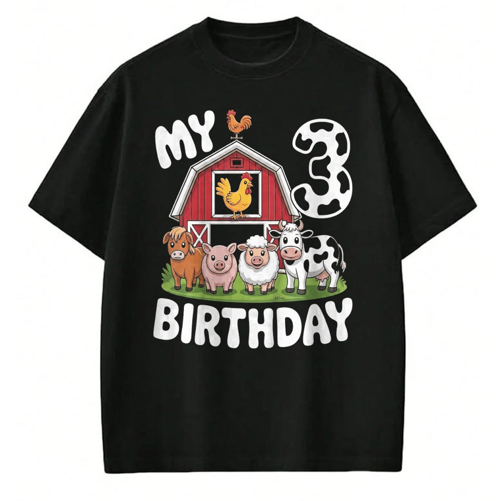 Best Farmer Life Shirt, Funny Farmer UnisexT-Shirt/Hoodie/Sweatshirt HLT00 - Kids Three 3yr 3rd Birthday Farm Animals 3 Year Old Boys Girls T-Shirt