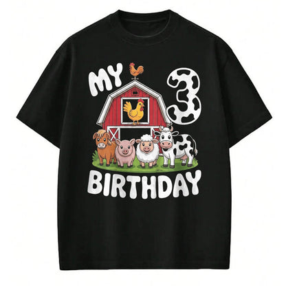 Best Farmer Life Shirt, Funny Farmer UnisexT-Shirt/Hoodie/Sweatshirt HLT00 - Kids Three 3yr 3rd Birthday Farm Animals 3 Year Old Boys Girls T-Shirt